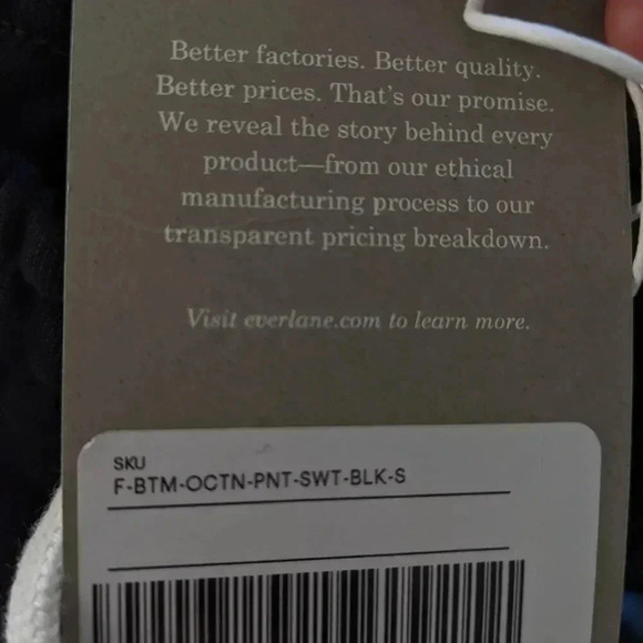 EVERLANE The Track Jogger Organic Cotton Black NEW Size S Retro Sweatpants - Picture 10 of 10